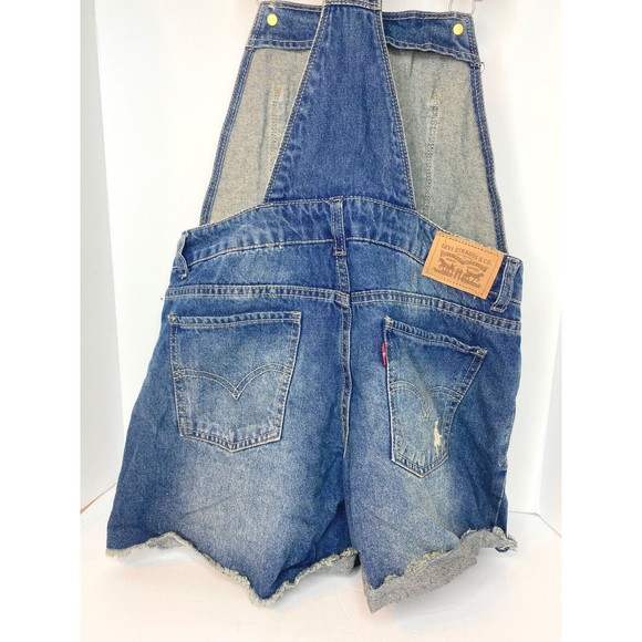 Levi’s Shortall Size 16 Reg Overall Jeans Shorts girls - Picture 11 of 16